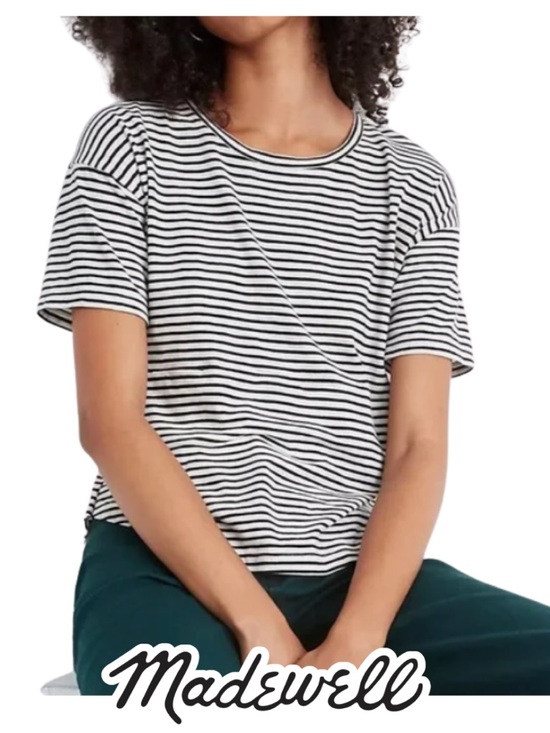 Madewell Tops - Madewell | B&W Whisper Cotton Crewneck Tee Shirt Top - Size XS